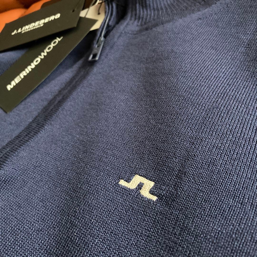 【新品】J.LINDEBERG ゴルフセーターハーフジップアップM(46) 秋冬