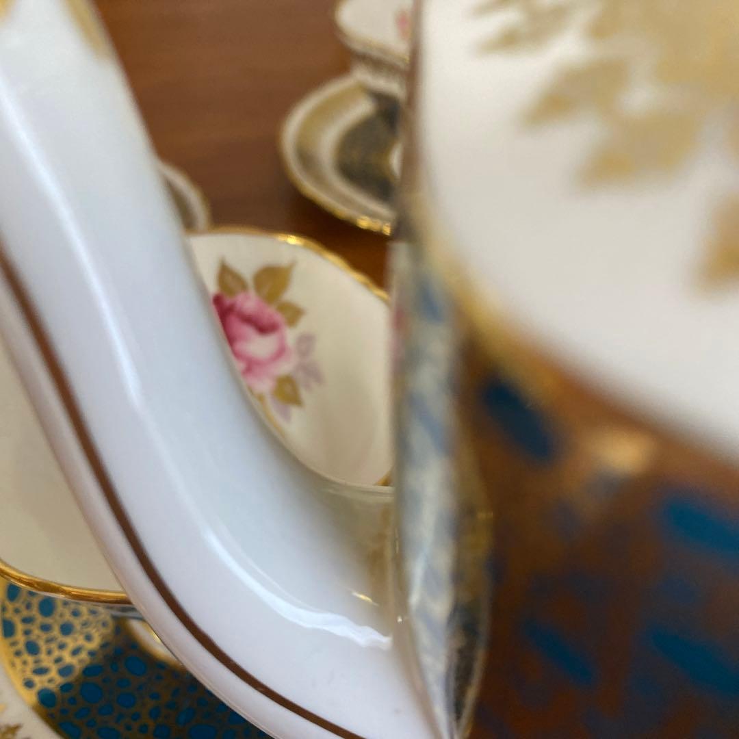 ハマースレイ ピンクローズ　ピーコック　金彩　4人用　コーヒーセット