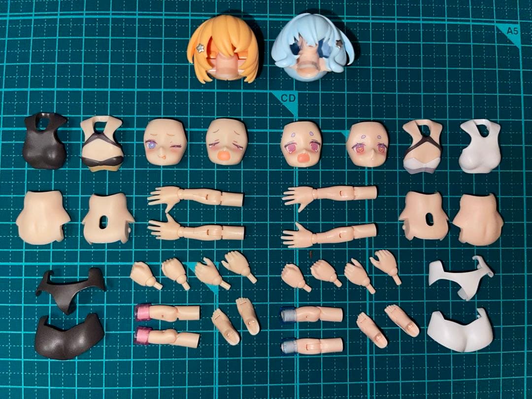 コトブキヤ メガミデバイスPUNI☆MOFU 黒マオ&雪トゥ　組立済みセット