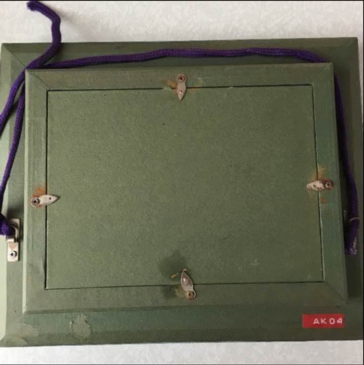 油絵 「雪国の街」 小松明