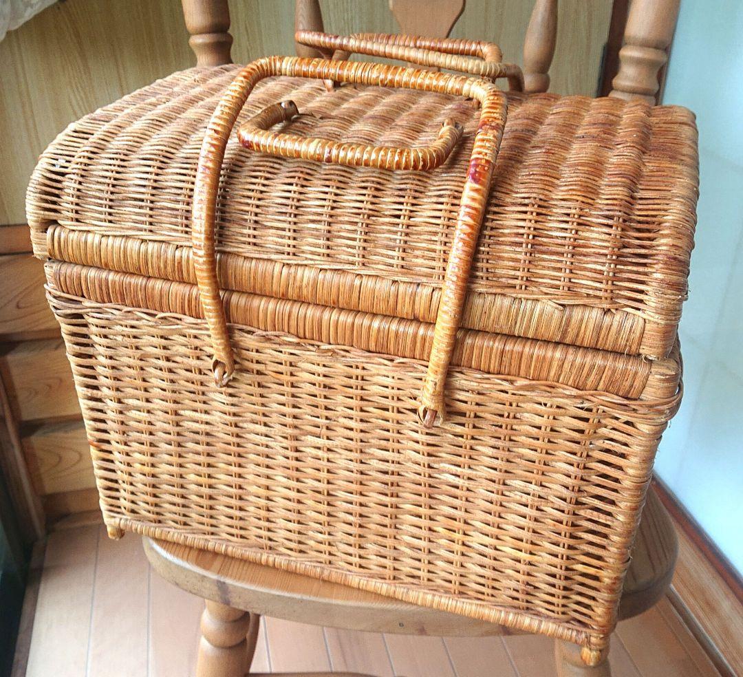 ペット用(小型)キャリーバッグ 蓋付き篭 インテリア