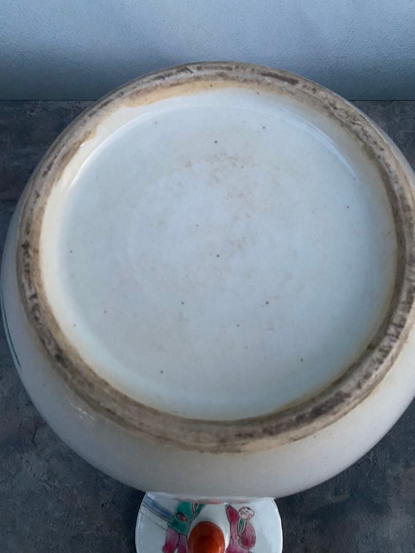 中国　清時代　童子絵　壺　古美術　骨董品