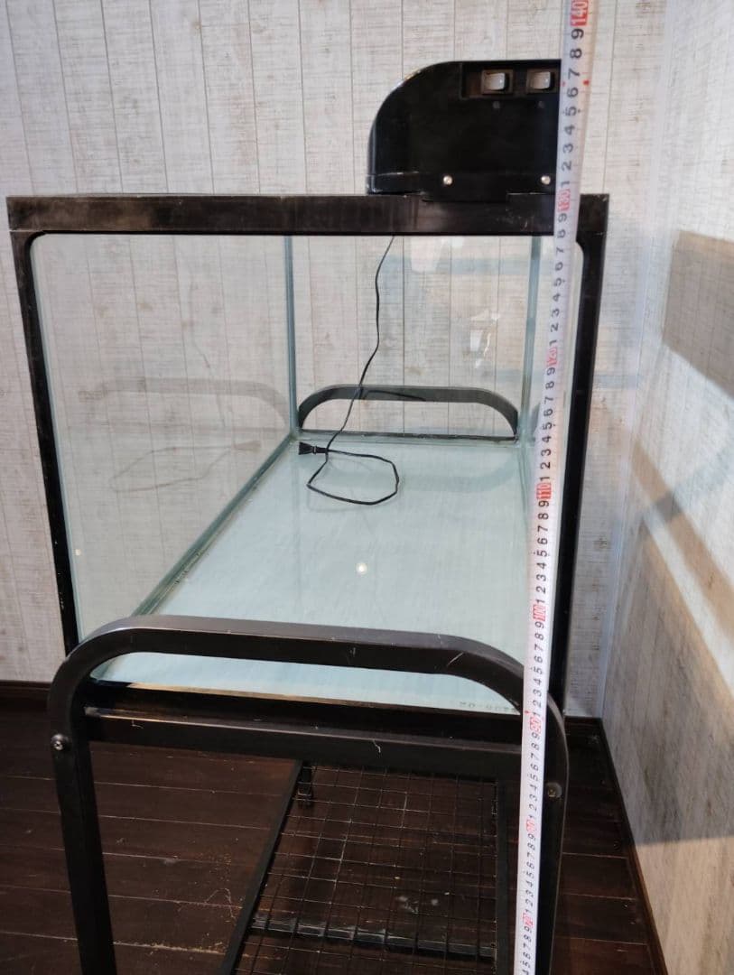 直接引取り限定 兵庫県加東市　90cmガラス水槽 照明 水槽台 セット 中古