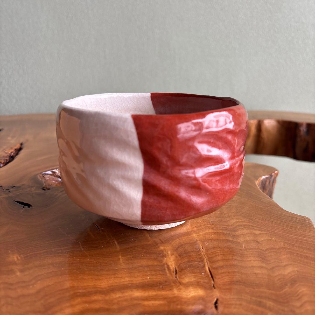 前大徳積鷹 楽焼 掛糸茶碗 「銘 寿」 松楽造 抹茶碗　茶道具 共箱（165t）