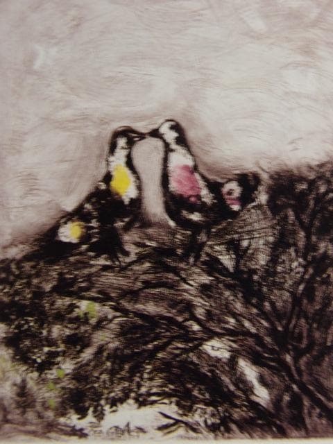 シャガール、『ラ・フォンテーヌ２』、希少な画集より、新品高級額