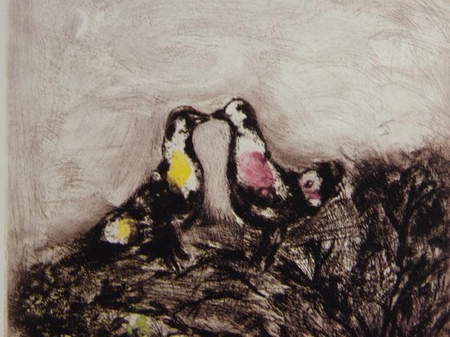 シャガール、『ラ・フォンテーヌ２』、希少な画集より、新品高級額