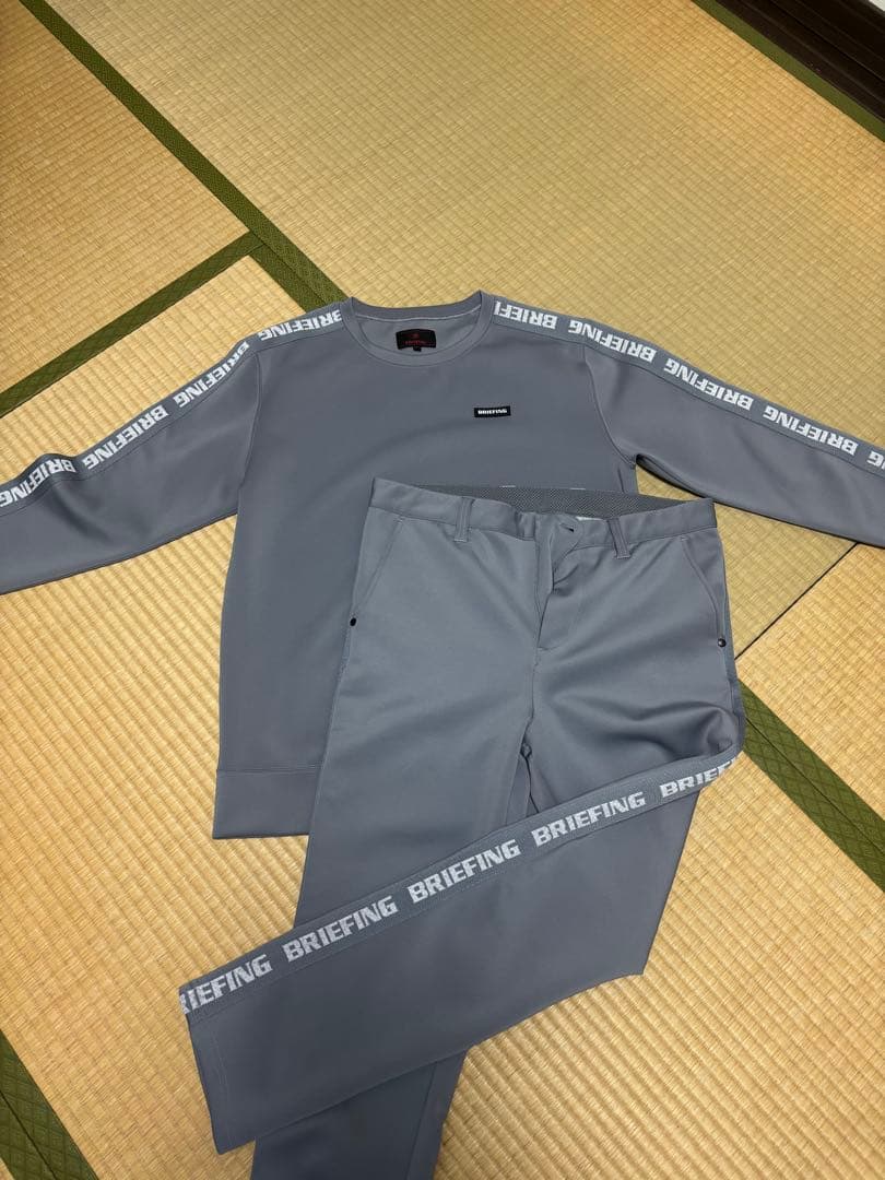 ブリーフィング　スウェット グレー ラインロゴ　L セットアップ