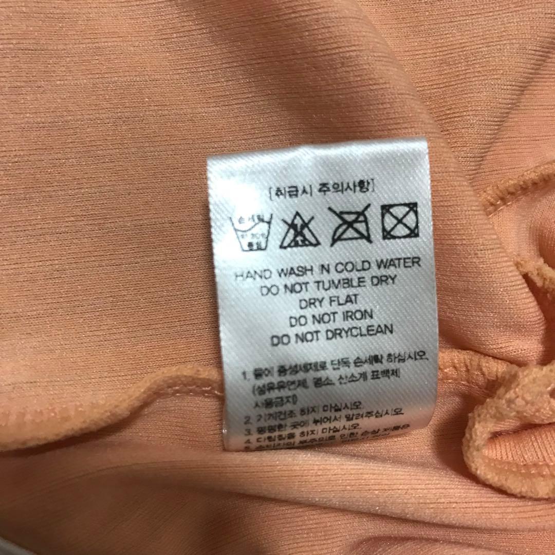 オレンジ ホワイト スカート セット ポールダンス 水着 ヨガ Mサイズ 巾着付