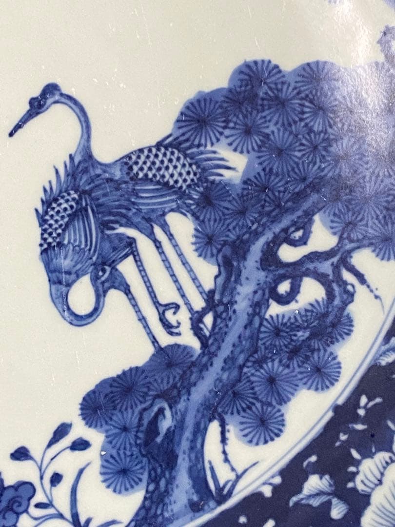 清朝　大清康熙年製 青花 大皿 中国美術 茶道具 煎茶道具 清時代 骨董品