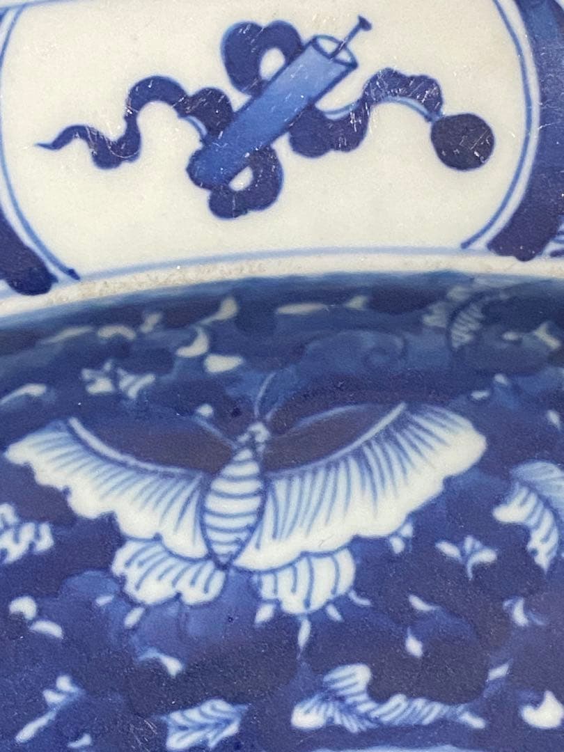 清朝　大清康熙年製 青花 大皿 中国美術 茶道具 煎茶道具 清時代 骨董品