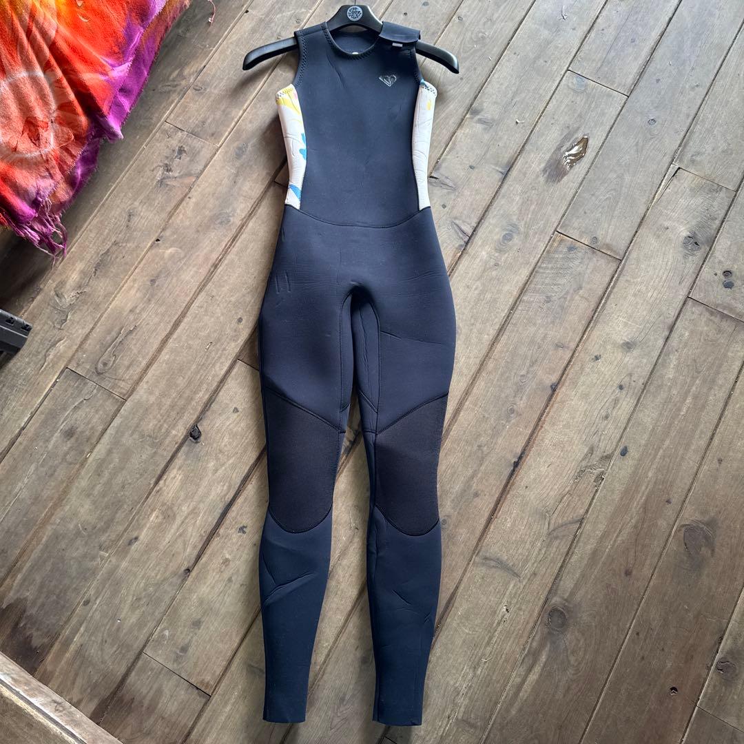 ROXY ロングジョン ウェットスーツ ブラック/マルチカラー　オーダーMサイズ