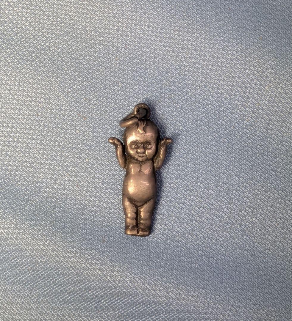 英国 純銀 アンティーク スターリングシルバー キューピー ペンダントトップ