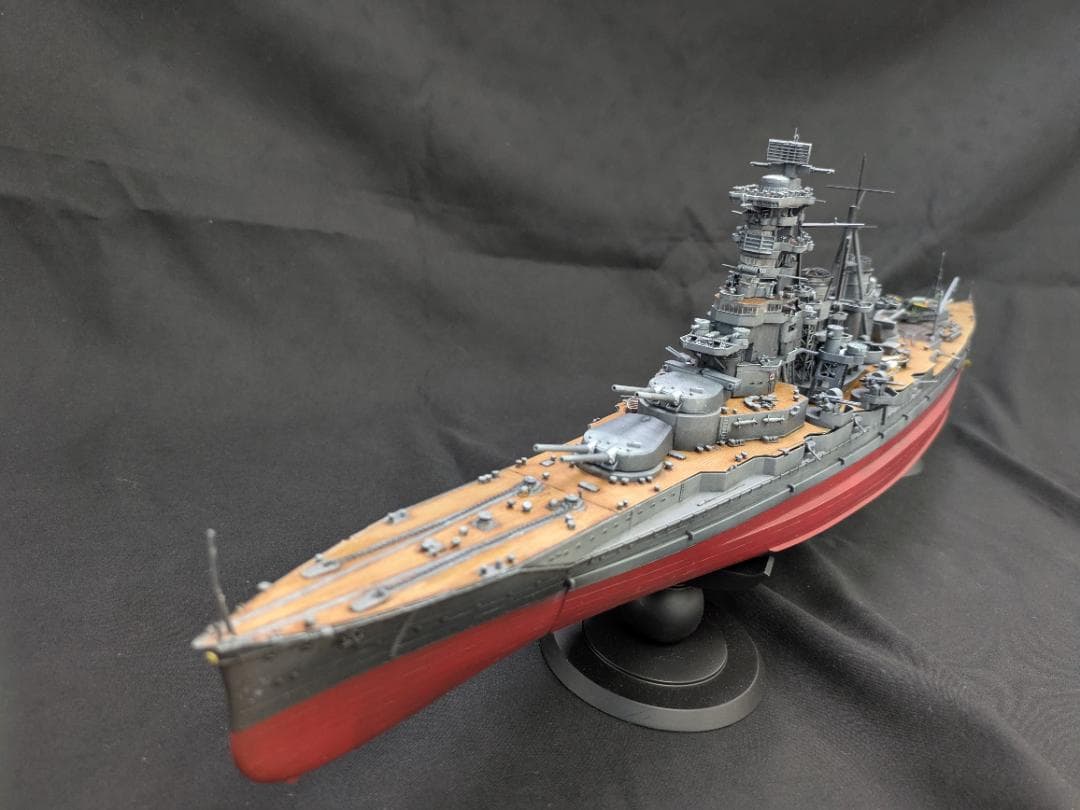 フジミ製・高速戦艦榛名1/350　RC改（防水アンプ、プロポ、受信機付属）