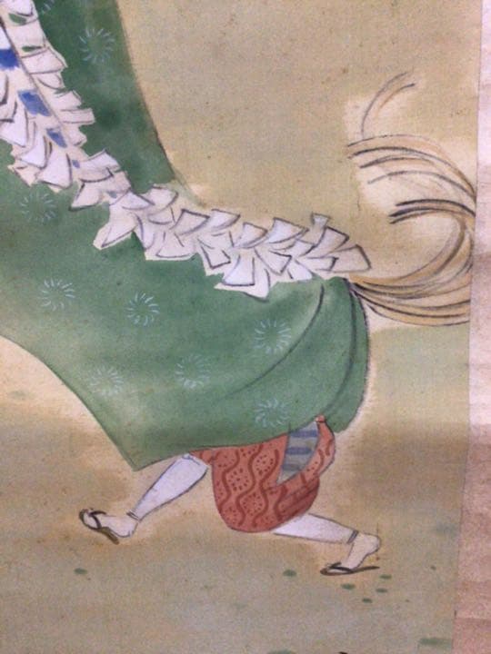 掛け軸　獅子舞　共箱付き。。。