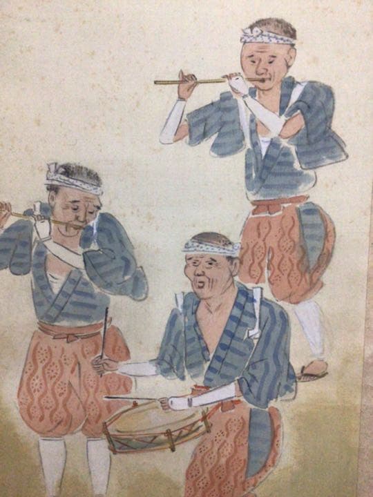 掛け軸　獅子舞　共箱付き。。。