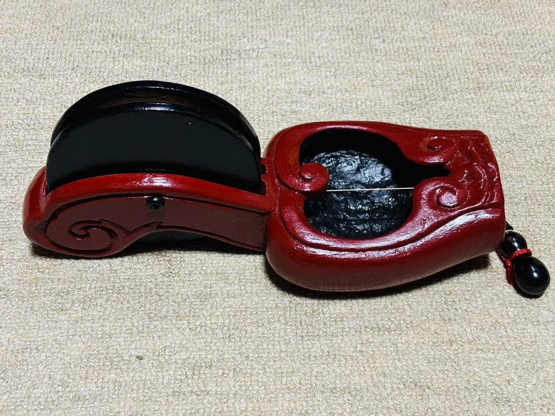 アンティーク墨壺　海老虹梁　猪目　工芸品　墨壷　すみつぼ　墨坪　墨つぼ　墨斗