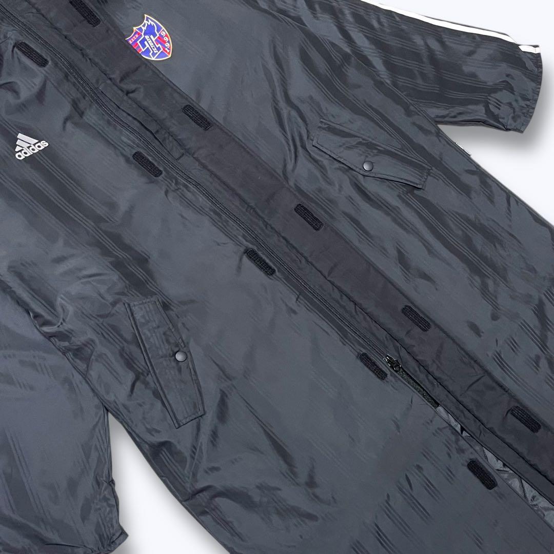 adidas FC東京 ベンチコート 旧エンブレム 黒 XOサイズ ロング丈