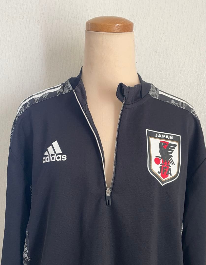 adidas アディダス 日本代表 黒 ジップ付きジャージ ウェア Oサイズ