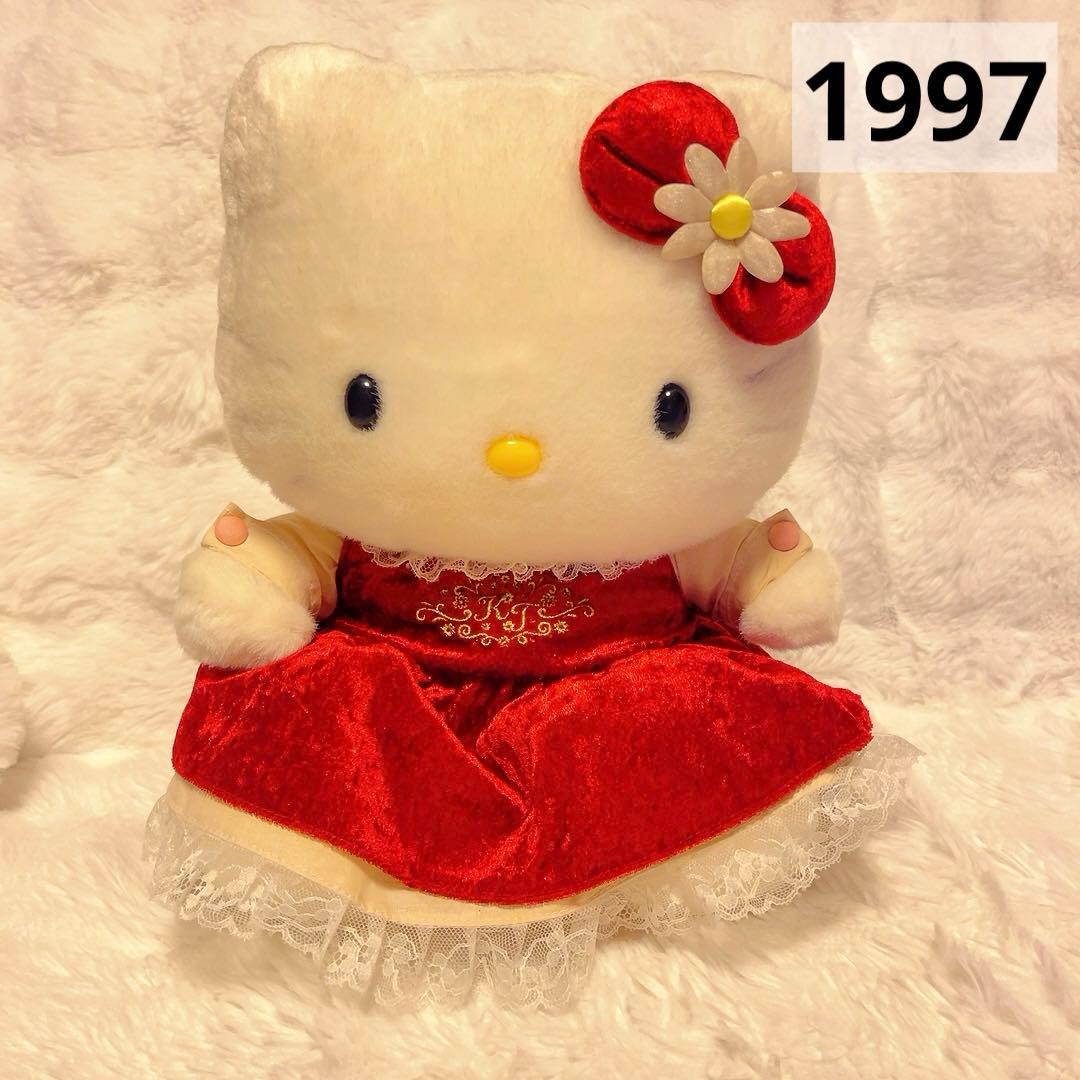 希少レア　1997 ハローキティ　ベロアリボン　ぬいぐるみ　平成レトロ