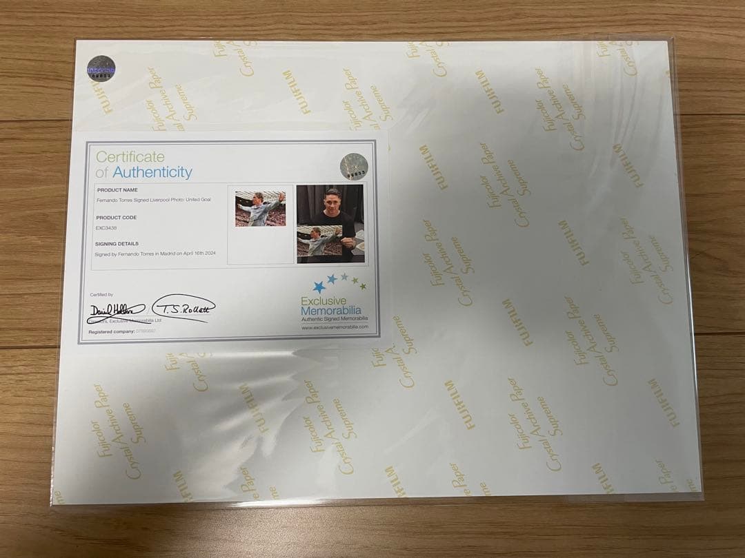 【証明書付】トーレス 直筆サイン A3サイズ