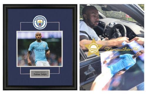 直筆サイン入り写真 ファビアン・デルフ マンチェスター・シティFC SA鑑定済