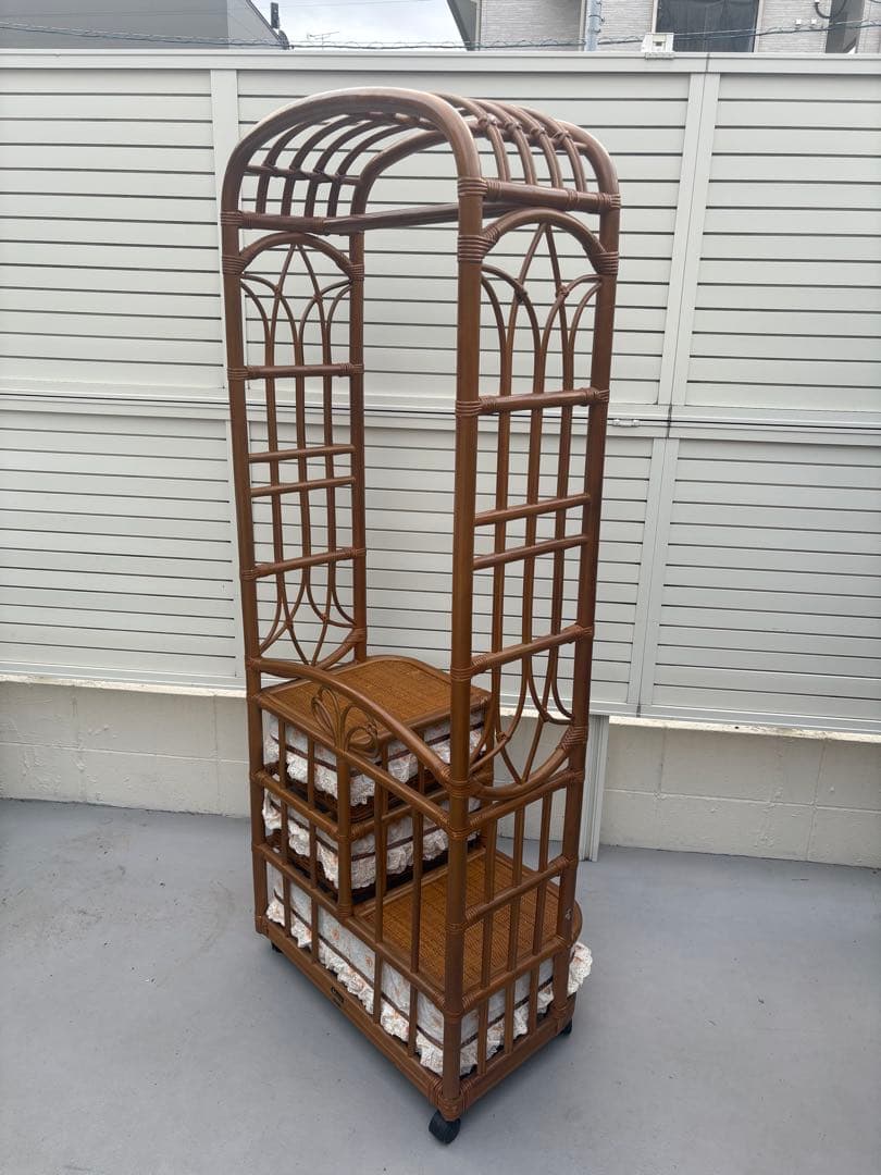 籠製　ラタン　チェスト　ハンガーラック