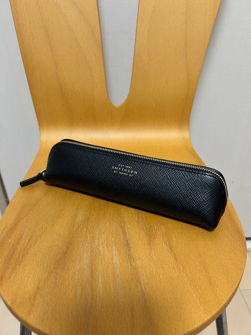 SMYTHSON ブラック レザーペンケース