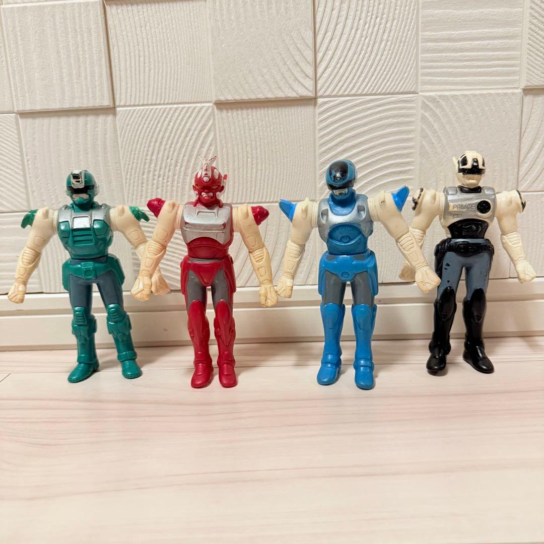 【当時品】電脳警察サイバーコップ ソフビ 4体セット