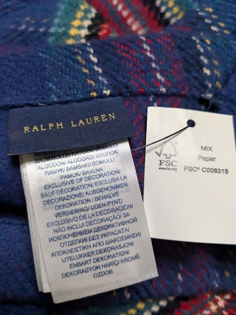 【新品未使用】ラルフローレン　ハーフ コットン ブランケット