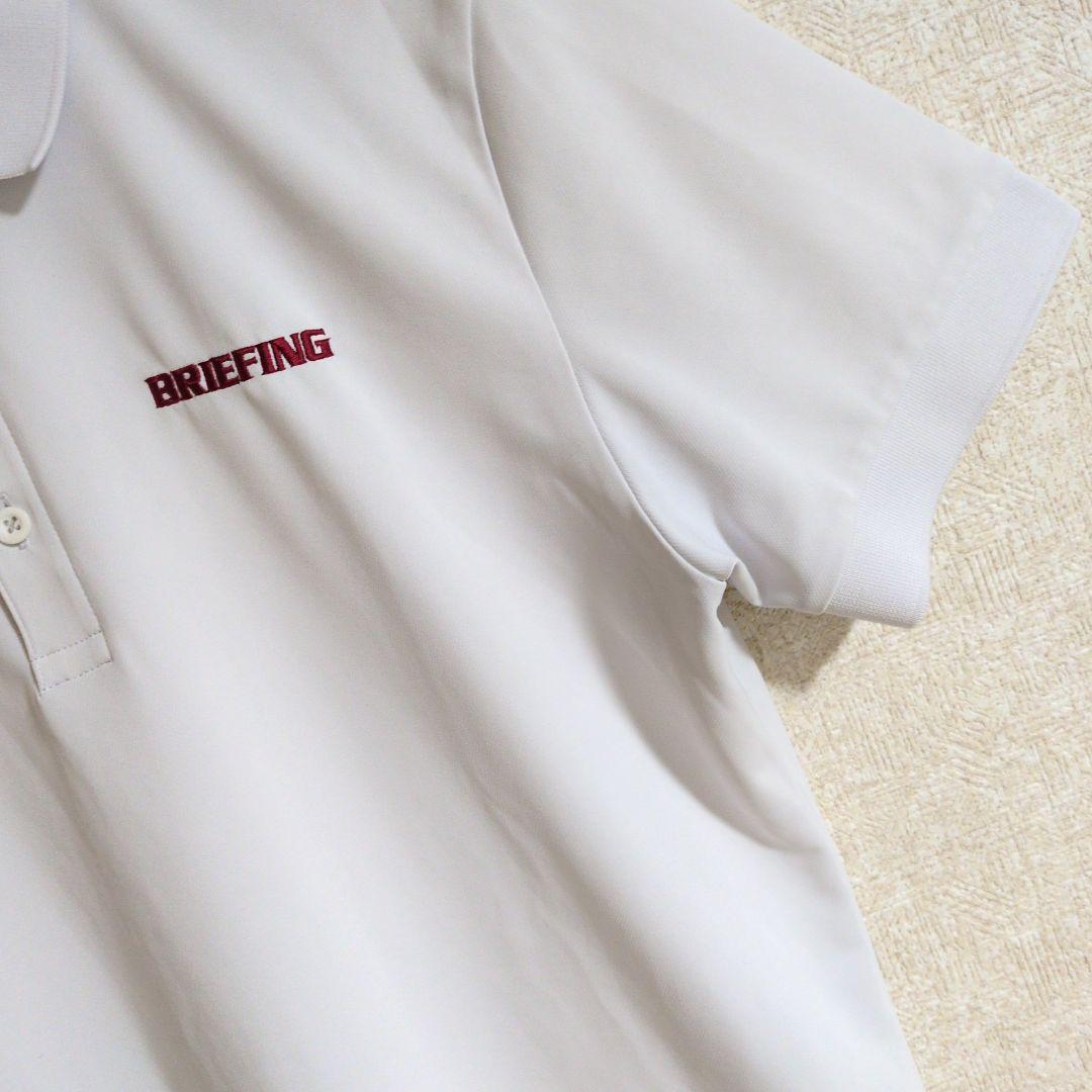 ブリーフィングゴルフ 刺繍 ロゴ ポロシャツ ゴルフウェア 白 L