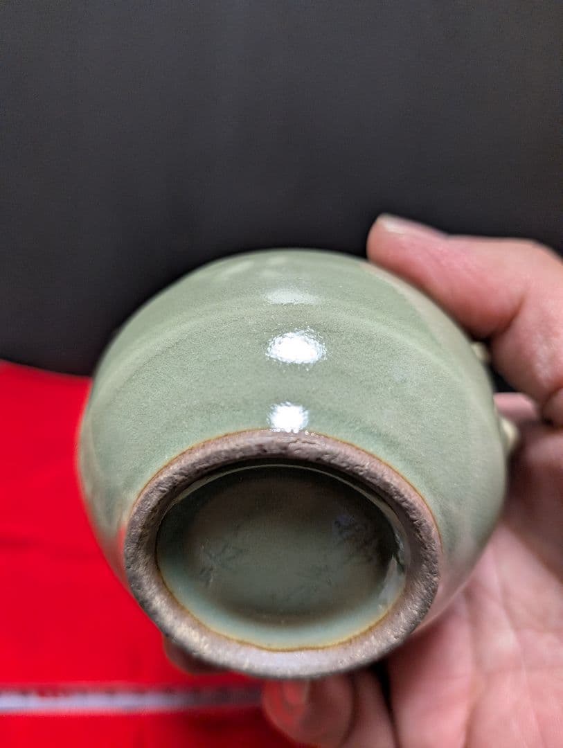 時代物青磁 陶器 水注 20cm
