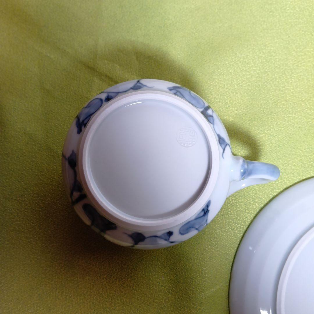 清水焼 瑞昭窯 名匠 二代目作 カップ ソーサー 手書き 染付