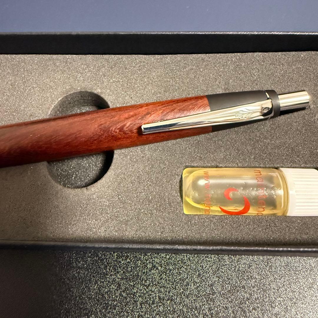【新品未使用】野原工芸 スタンダードボールペン　シルバー　紅木