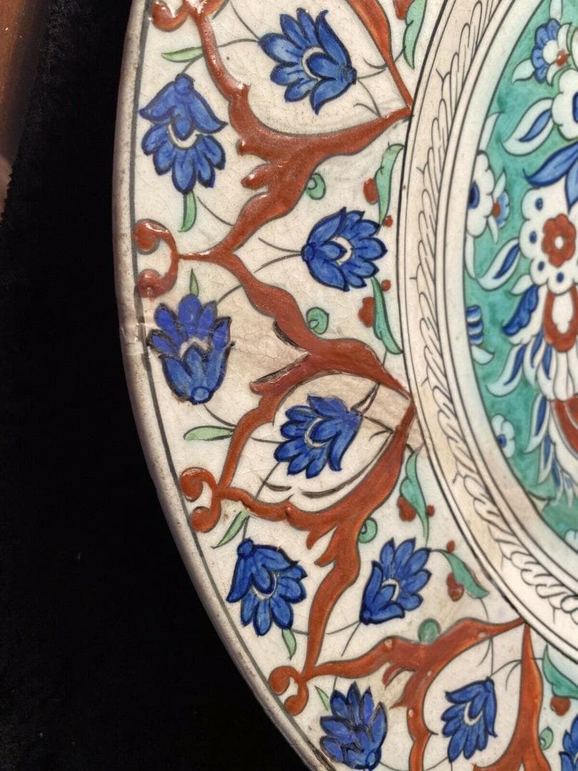 IZNIK陶器 大皿 18世紀 イズニック イズニク オスマントルコ　修復接合品