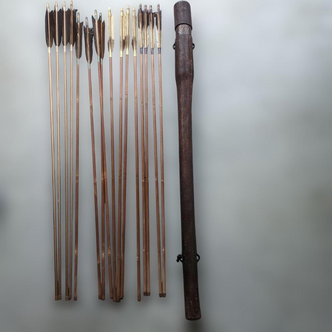 弓矢 矢筒 竹 矢羽 武具 アンティーク 昭和レトロ 弓道 スポーツ プロ