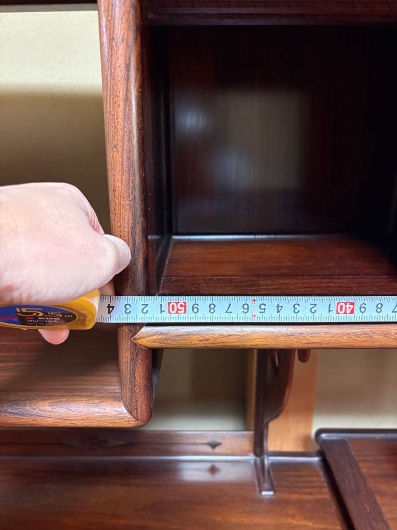 唐木　茶箪笥　茶棚　飾り棚　違い棚　引出し付き　レトロ　木製オープンシェルフ