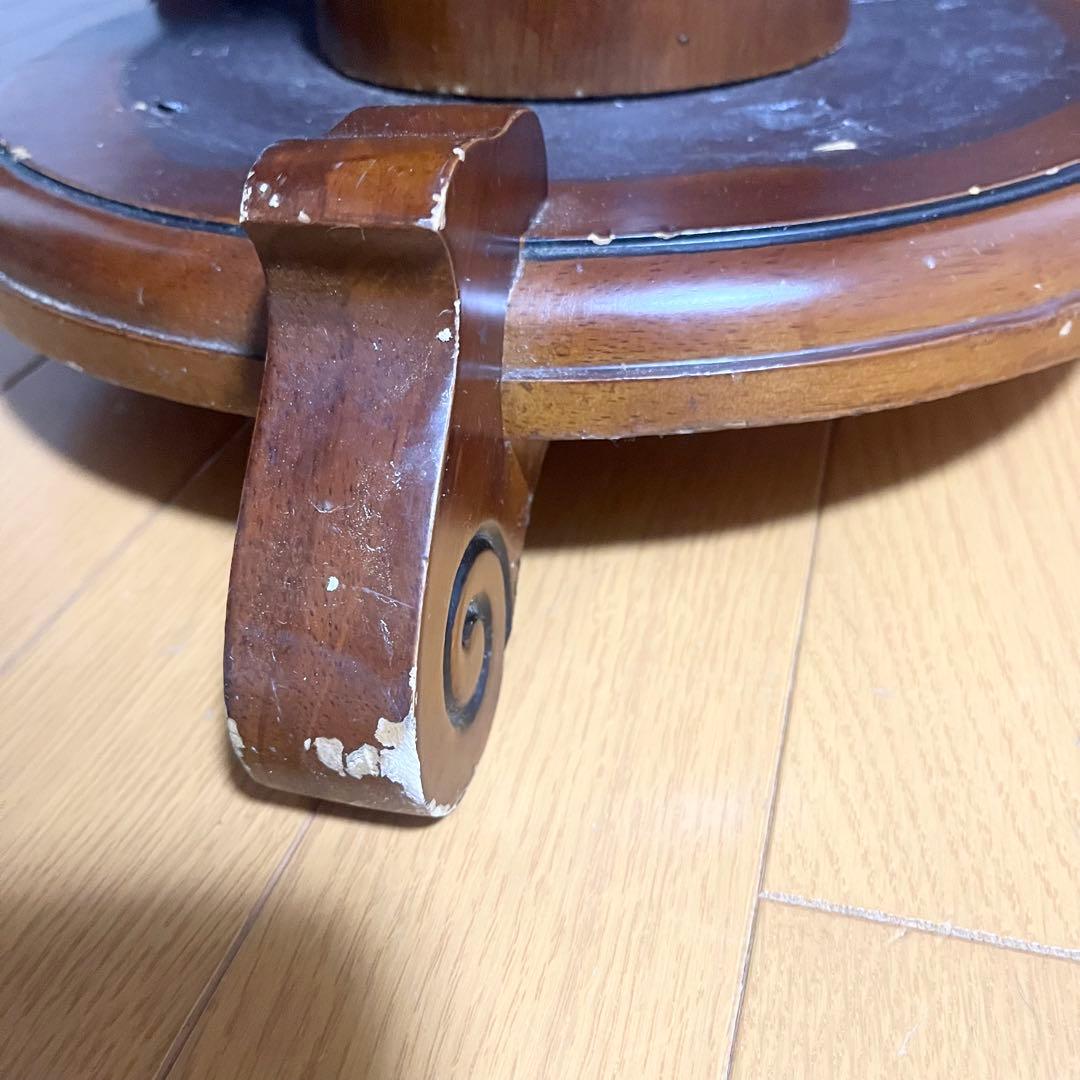 ヨーロピアン アンティーク風 丸テーブル ヴィンテージ 円卓 ラウンドテーブル