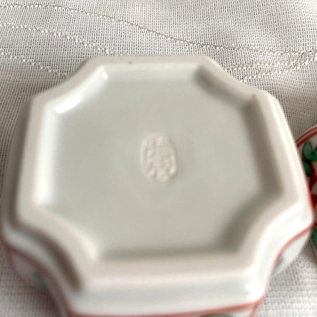 【新品未使用】香合　赤絵 卯 入角　徳泉窯　西村徳泉