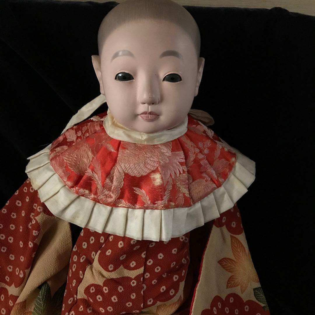 市松人形　初代東光　朱印　18号　大きな抱き人形