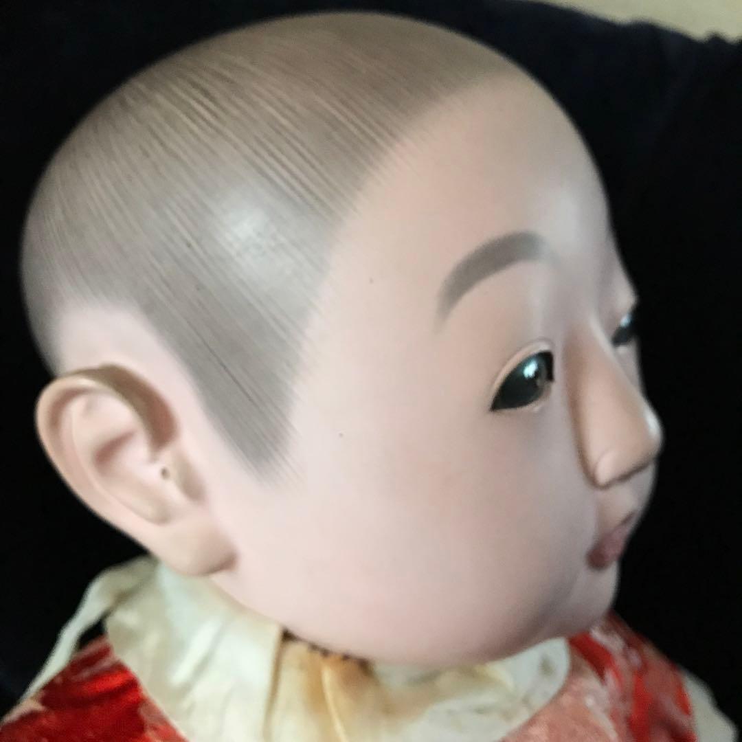 市松人形　初代東光　朱印　18号　大きな抱き人形