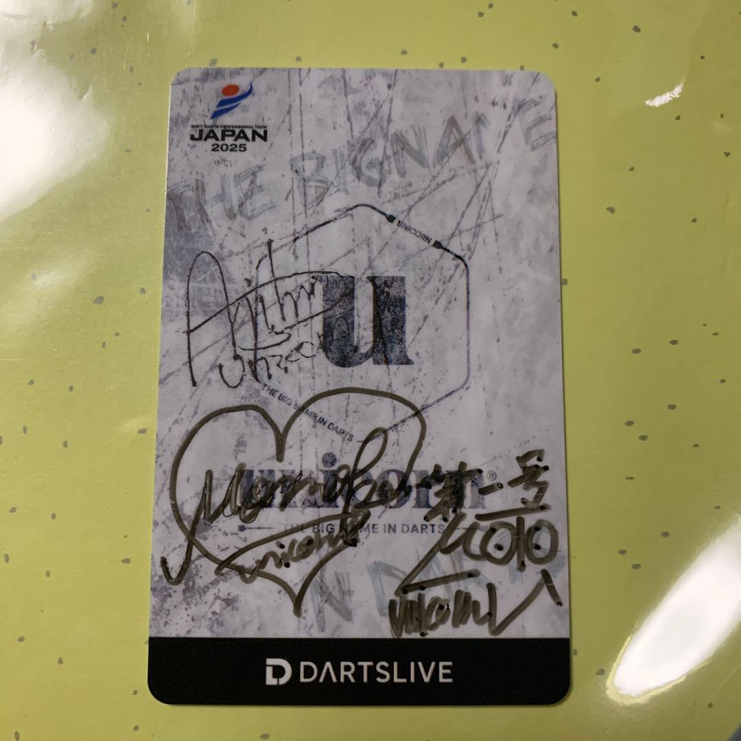 DARTSLIVE unicornサイン入りカード JAPAN 2025