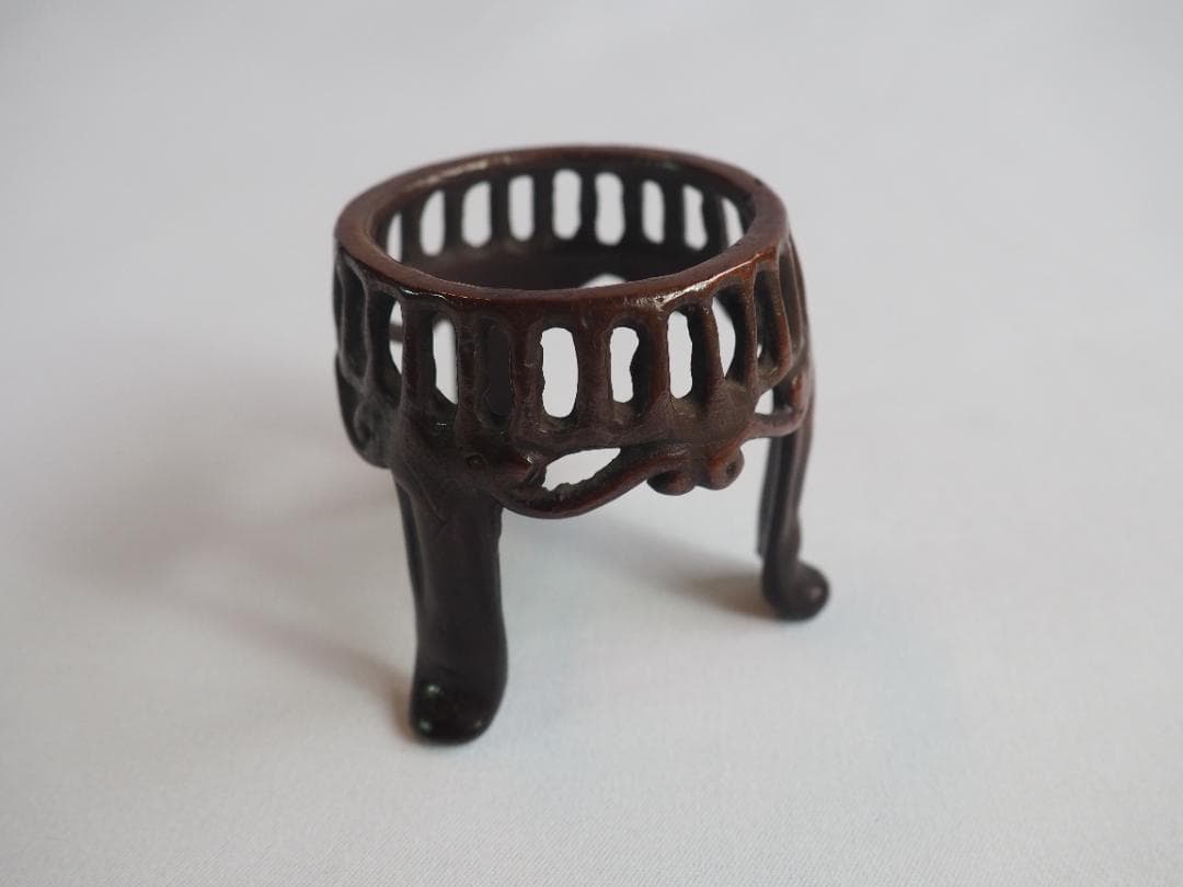 4代一ノ瀬宗辰造『唐銅墨台蓋置』（共箱）