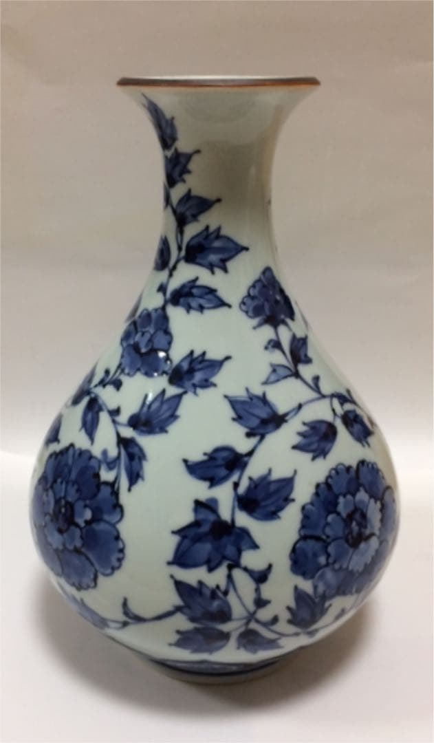 花瓶 六染付 花生 楠吉