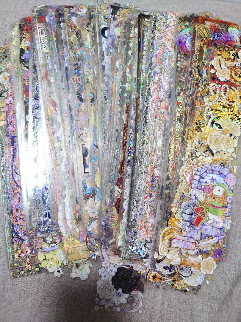 【装飾】海外　マステ　装飾系　6〜7cm分厚さ　貝殻光マスキングテープ切り売り