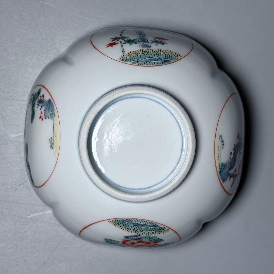 古伊万里　柿右衛門様式　向付　13客　赤絵龍図　竹に紅葉　梅　花蝶図　老松