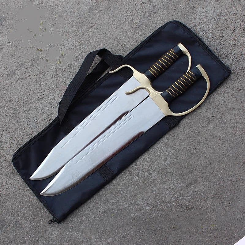 【牛耳両刀】日本刀　模造刀　 肋差 短刀 一体八斬刀 2本 刀装具