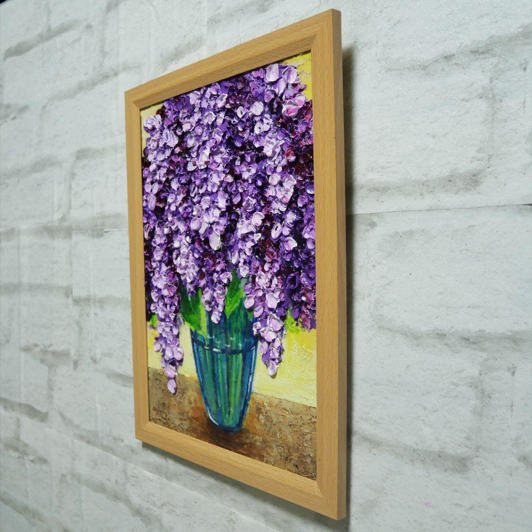 油絵 油彩 油彩画 絵 絵画 【ライラック】A4