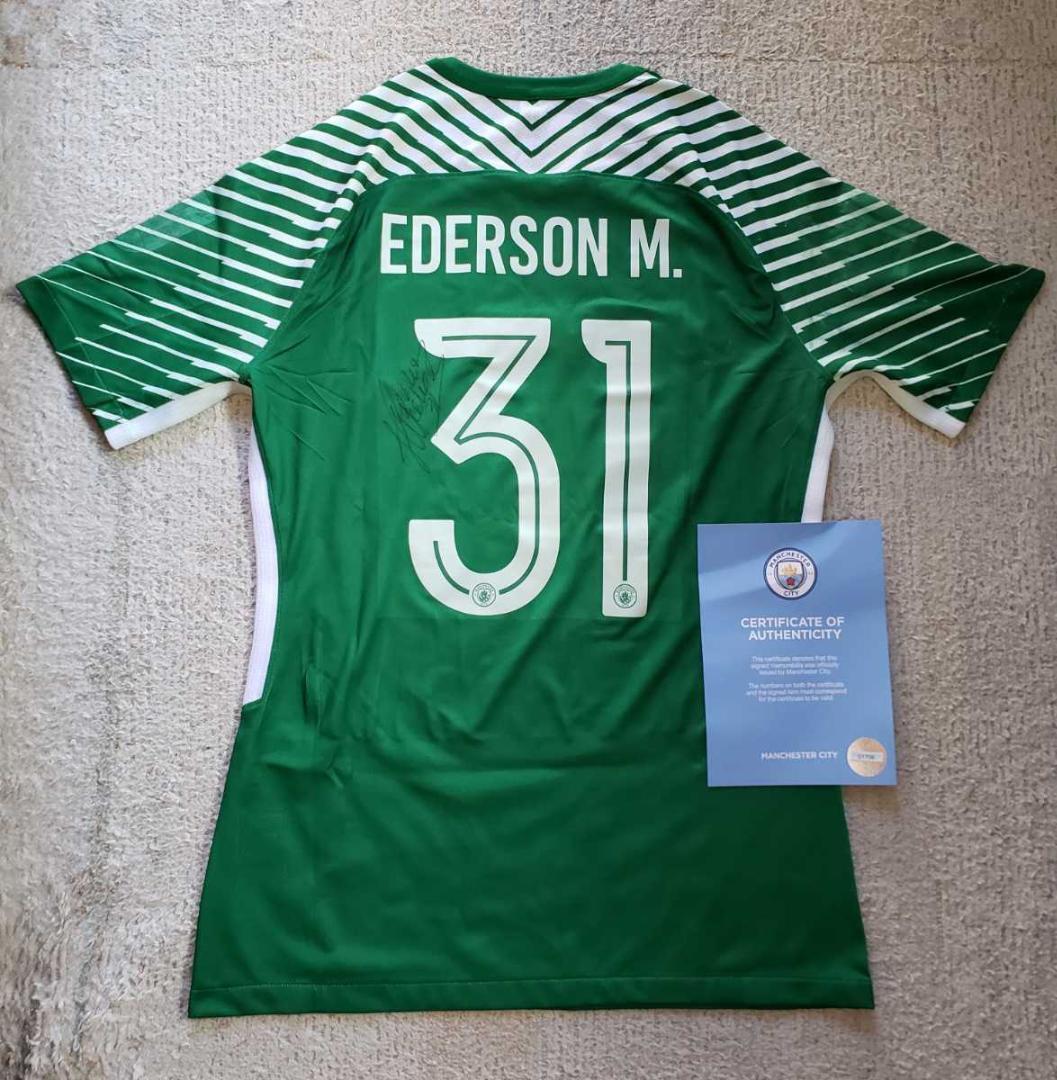 17/18 マンチェスターシティ エデルソン 実使用 公式証明書 ユニフォーム
