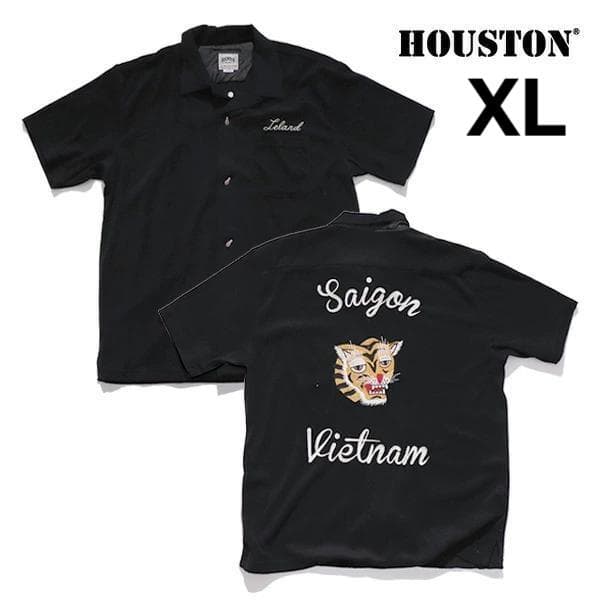 新品タグ付き＊HOUSTON パイルボーリングシャツ ブラック XL