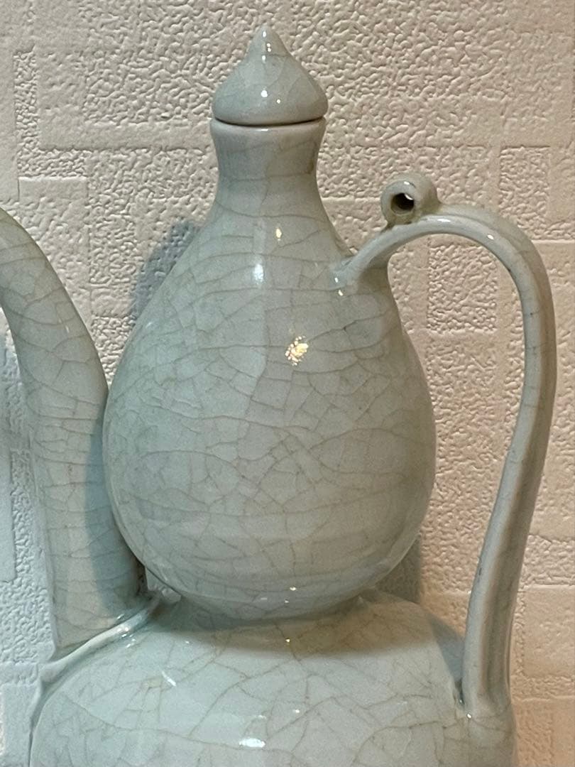 中国 北宋時代 青白磁 执壺 影青水注。